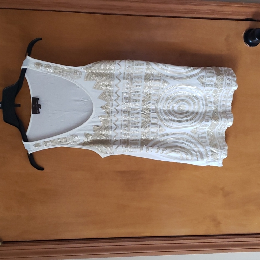 🌞 Fenn Wright Manson Champagne and Cream Sequin Tank 🌞